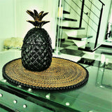 Round Placemat 14", With Black Wood Beads, Set of 4