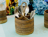 4 Section Woven Flatware Caddy