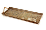 Glass-Bottom Grazing & Serving Tray — Rectangular Charcuterie, Reinforced With Wrought Iron