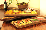 Glass-Bottom Grazing & Serving Tray — Rectangular Charcuterie, Reinforced With Wrought Iron