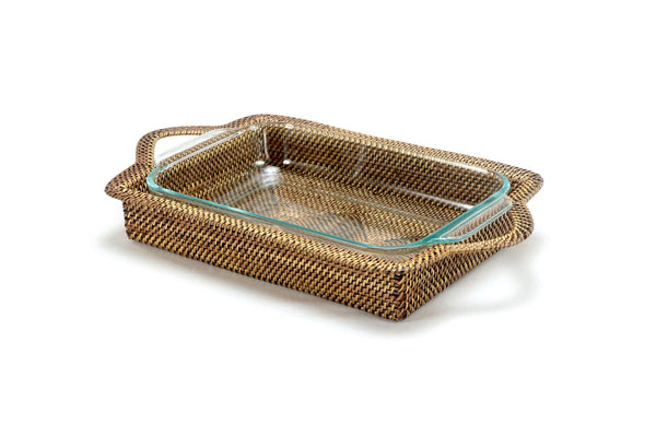 Rectangular Casserole Basket with Pyrex, 2 Qt Baker