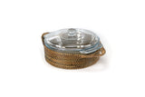 Round Basket with Glass Casserole Dish with Cover, 2QT Anchor