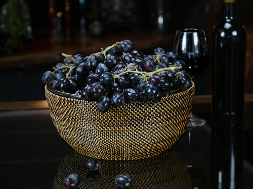 Salad and Serving Bowl with Glass, 4Qt Bowl, 11" Diameter