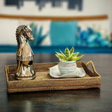 Handwoven decorative tray for table