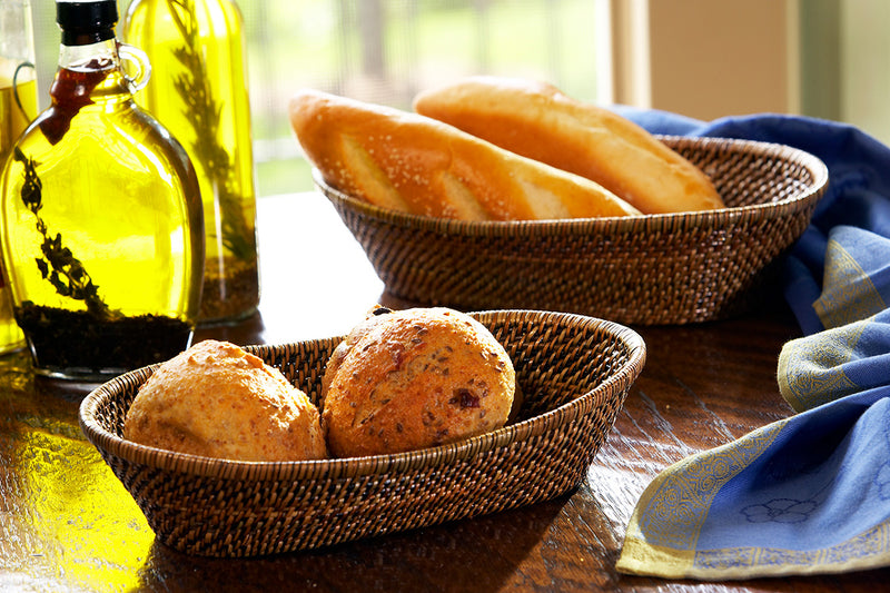 Oval Bread Basket with Scalloped Edge, Large