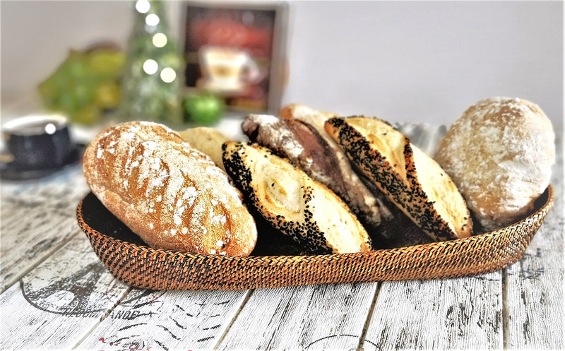 Oval Bread Basket with Braided Edge, Large