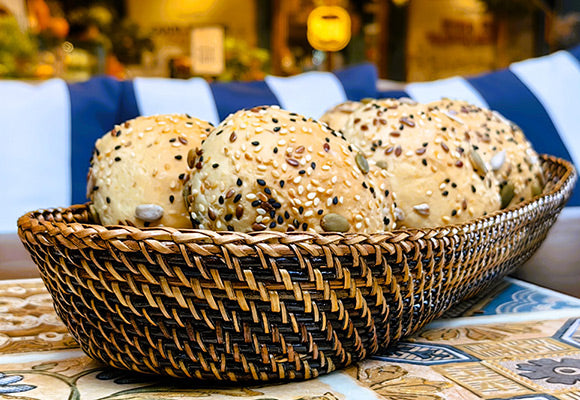handwoven bread basket for serving