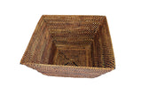 Artisan woven rectangular storage tray centerpiece