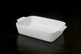 Calaisio Rectangular Casserol Stoneware Roaster Medium, White 2QT