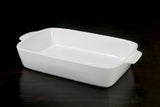 Calaisio Rectangular Casserol Stoneware Roaster Large, White 3QT