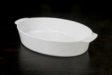 Calaisio Oval Casserol Stoneware Roaster Large, White 4QT