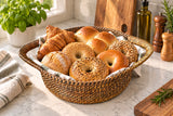 Round Bread Basket with Wrapped Handle
