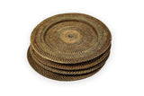 Set of 4 woven plate charger on a white background