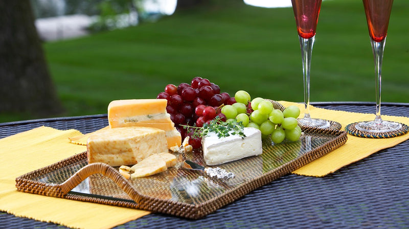 Glass-Bottom Grazing & Serving Tray — Rectangular Medium