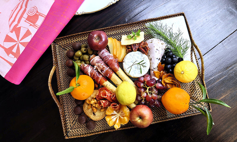 Glass-Bottom Grazing & Serving Tray — Rectangular Medium