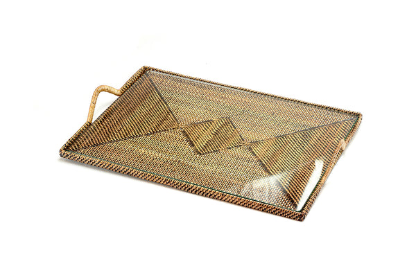 Glass-Bottom Grazing & Serving Tray — Rectangular Medium