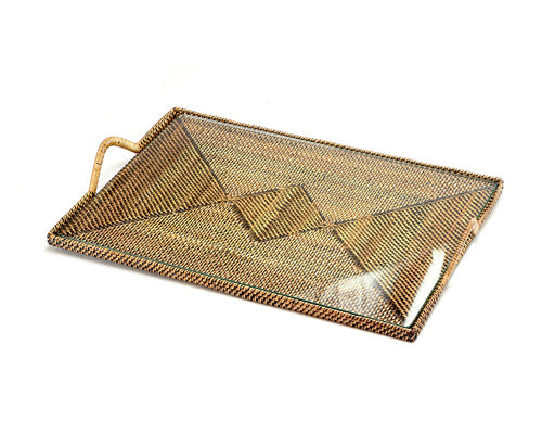 Glass-Bottom Grazing & Serving Tray — Rectangular Medium