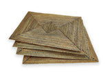Set of woven rectangular placemats on a white background