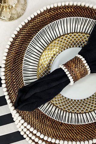 White Beaded Placemat