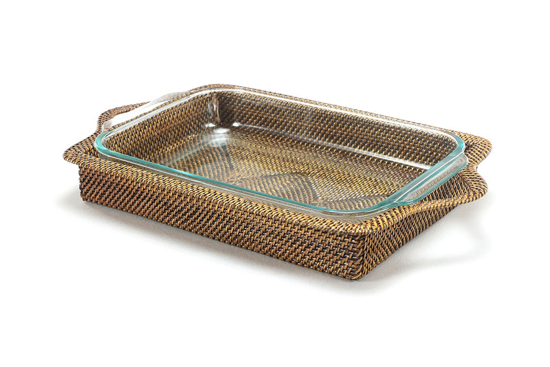 Rectangular Casserole Basket with Pyrex, 3 Qt Baker