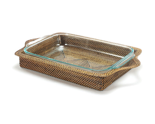 Rectangular Casserole Basket with Pyrex, 3 Qt Baker