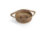 Round Bread Basket with Wrapped Handle