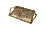 Small Rectangular Glass-Bottom Serving Tray