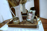 Handwoven Rectangular Decorative Tray with Handles