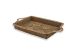 Handwoven Rectangular Decorative Tray with Handles