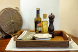 Handwoven Rectangular Decorative Tray with Handles