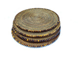 Round Placemat 14", With Dark Walnut Wood Beads, Set of 4