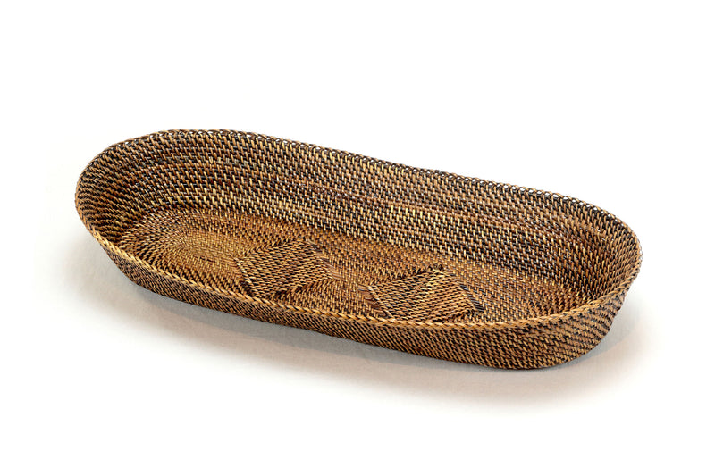 Oval Bread Basket with Braided Edge, Large