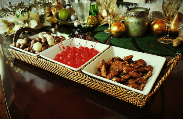 3 Section Condiment Server Tray with Porcelain Dish