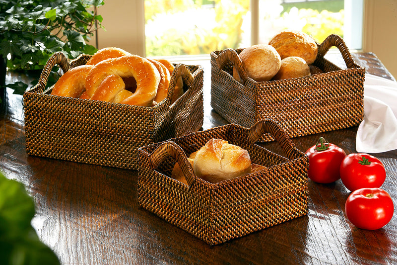 Square Basket with  Handles, Large