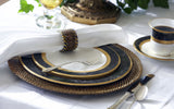 Plate Charger Round, 13" Diameter, With Napkin Ring, Set of 4