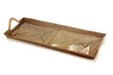 Rectangular Glass Appetizer Tray, Bottom Reinforced With Wrought Iron