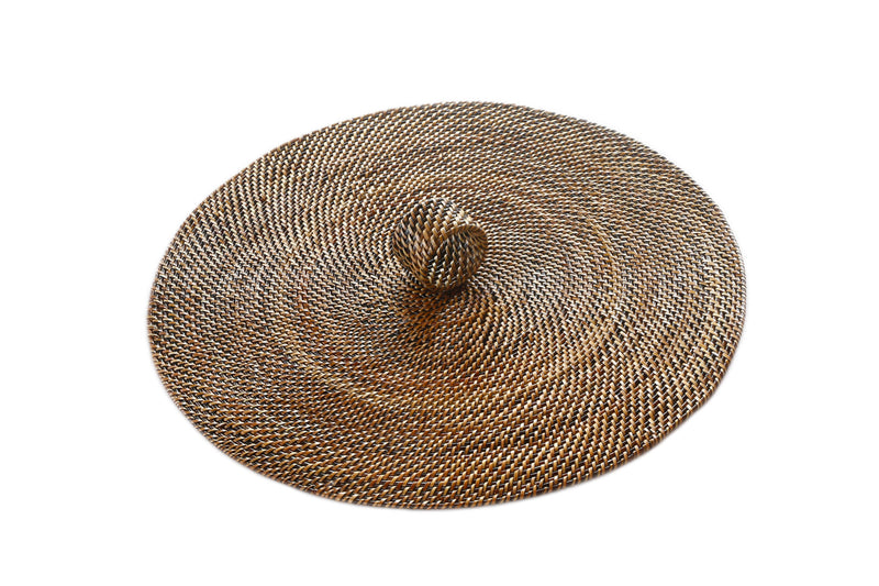 Round Placemat, 15" Plain, With Napkin Ring, Set of 4