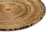 Round Placemat 14", With Tortoise, Natural Seed Beads, Set of 4