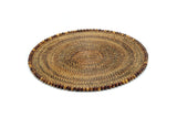 Round Placemat 14", With Dark Walnut Wood Beads, Set of 4