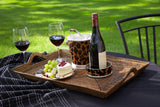 Rectangular Serving Tray, Slanted Sides, Base Reinforced with Wrought Iron