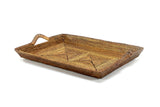 Rectangular Serving Tray, Slanted Sides, Base Reinforced with Wrought Iron