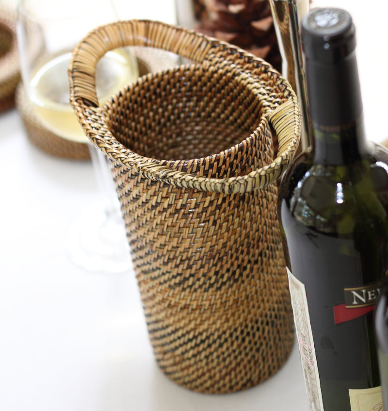 Wine Holder with Wrapped Handles